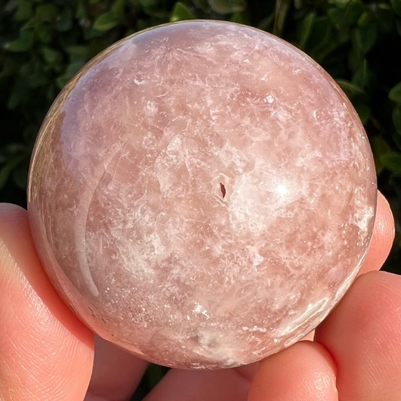Sparkling Pink Flower Agate Sphere - Picture 4 of 5
